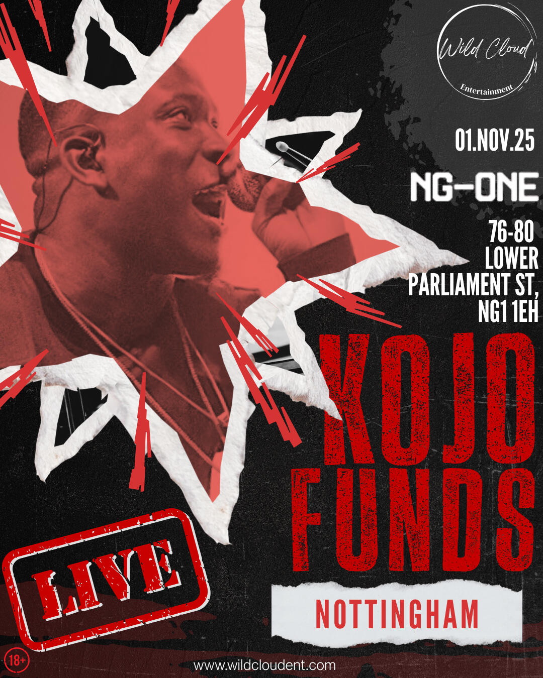 KOJO FUNDS LIVE NOTTINGHAM VIBES CYAN DUN